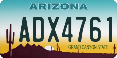 AZ license plate ADX4761