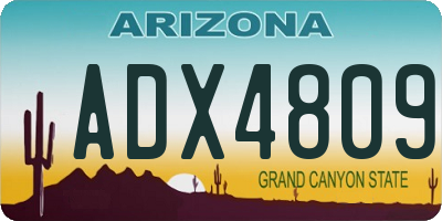 AZ license plate ADX4809