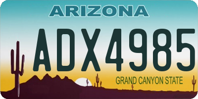 AZ license plate ADX4985