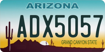 AZ license plate ADX5057
