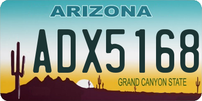 AZ license plate ADX5168