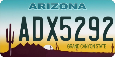 AZ license plate ADX5292