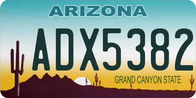 AZ license plate ADX5382