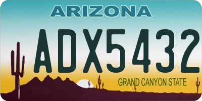 AZ license plate ADX5432