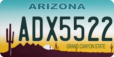 AZ license plate ADX5522