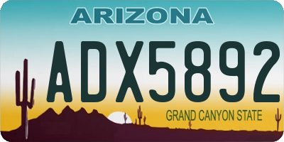 AZ license plate ADX5892
