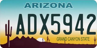 AZ license plate ADX5942