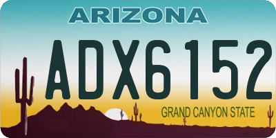 AZ license plate ADX6152