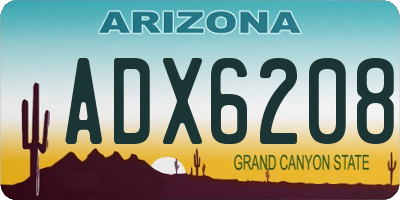 AZ license plate ADX6208