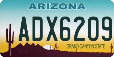 AZ license plate ADX6209