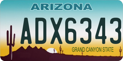 AZ license plate ADX6343
