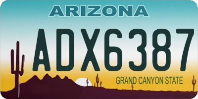 AZ license plate ADX6387