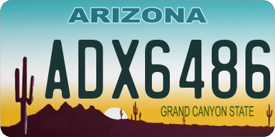 AZ license plate ADX6486