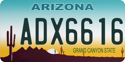 AZ license plate ADX6616