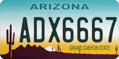 AZ license plate ADX6667