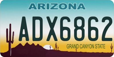 AZ license plate ADX6862