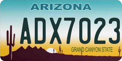 AZ license plate ADX7023