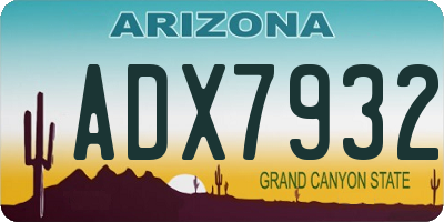AZ license plate ADX7932