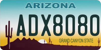 AZ license plate ADX8080