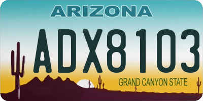 AZ license plate ADX8103