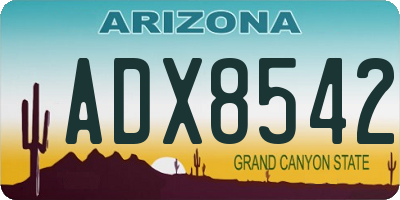 AZ license plate ADX8542