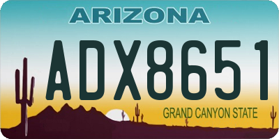 AZ license plate ADX8651