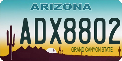 AZ license plate ADX8802