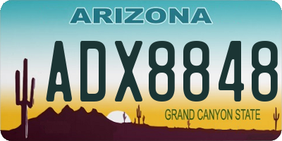 AZ license plate ADX8848