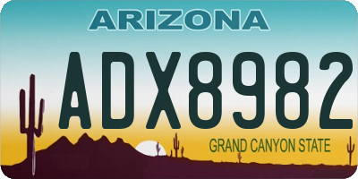 AZ license plate ADX8982