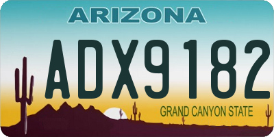 AZ license plate ADX9182