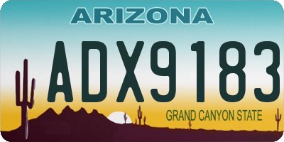 AZ license plate ADX9183