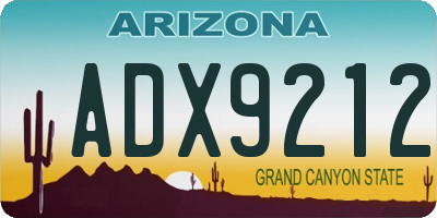 AZ license plate ADX9212