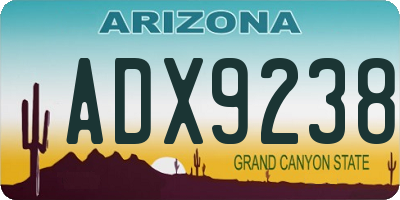 AZ license plate ADX9238