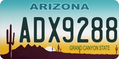 AZ license plate ADX9288