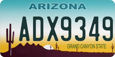 AZ license plate ADX9349