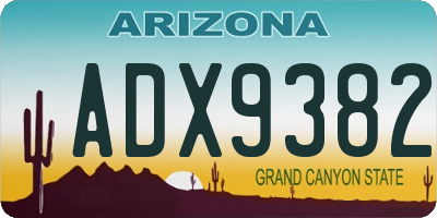 AZ license plate ADX9382