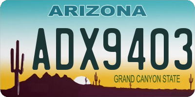 AZ license plate ADX9403