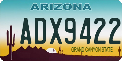 AZ license plate ADX9422