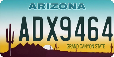 AZ license plate ADX9464
