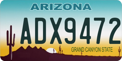AZ license plate ADX9472