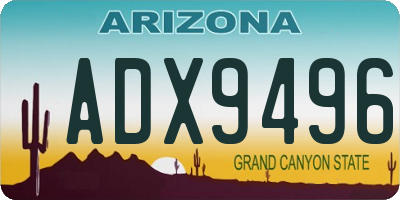 AZ license plate ADX9496