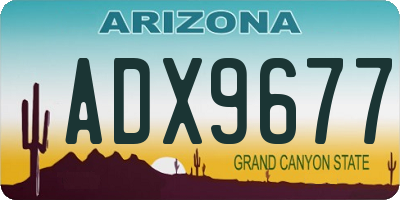AZ license plate ADX9677