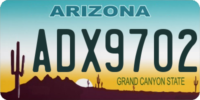 AZ license plate ADX9702