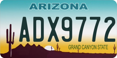 AZ license plate ADX9772