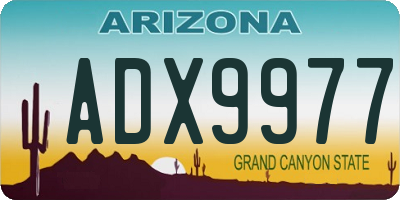 AZ license plate ADX9977