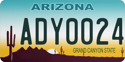 AZ license plate ADY0024