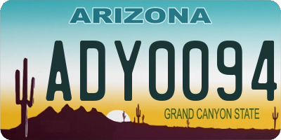 AZ license plate ADY0094