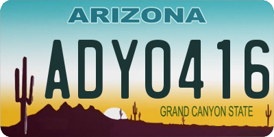 AZ license plate ADY0416