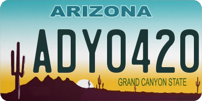 AZ license plate ADY0420