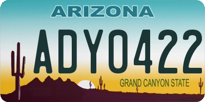 AZ license plate ADY0422